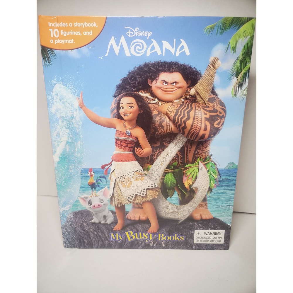 Disney Moana My Busy Books 10 Figures Playmat Storybook Set Maui Pua Heihei